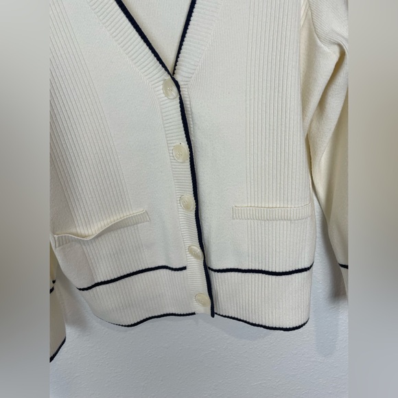 Maeve Cream Button-Up Cardigan size mp - Picture 4 of 7